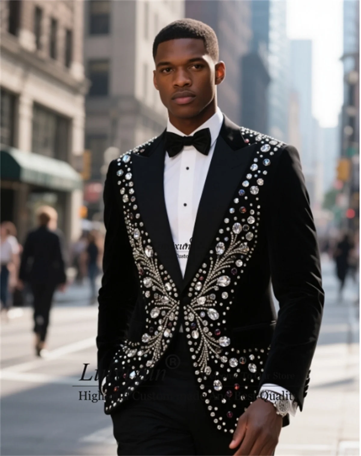 Shinny 2 Pieces Sets Ropa Hombre Diamond Beaded Wedding Suit For Men Customized Slim Fit Costume Groom Party Male Party Blazers
Shinny 2 Pieces Sets Ropa Hombre Diamond Beaded Wedding Suit For Men Customized Slim Fit Costume Groom Party Male Party Blazers