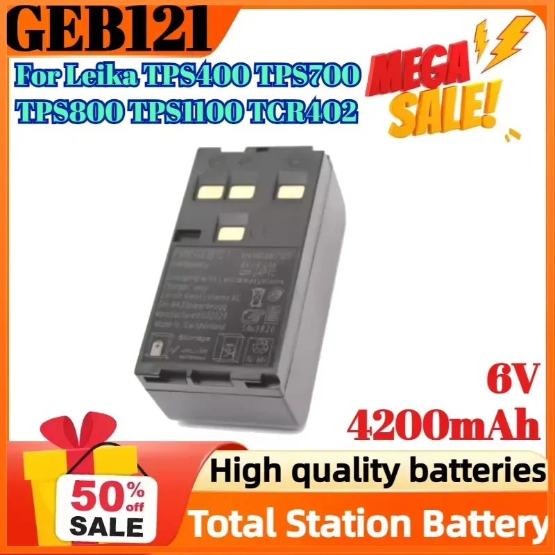 GEB121 6V 4200mAh Battery for Leika TPS400 TPS700 TPS800 TPS1100 TCR402 TCR702 TCR802 TC407 Total Station
GEB121 6V 4200mAh Battery for Leika TPS400 TPS700 TPS800 TPS1100 TCR402 TCR702 TCR802 TC407 Total Station