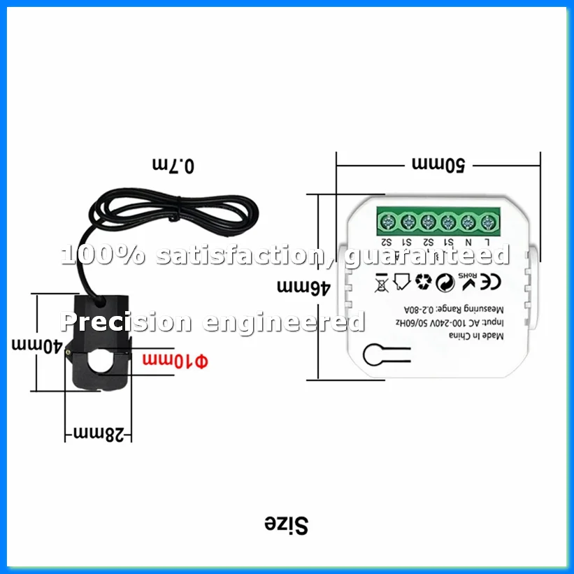 Tuya Smart 2 Way WiFi Energy Meter Bidirection with Clamp App Monitor Solar Produced and Consumed Power AC110V 240V(2CT)-A22U
Tuya Smart 2 Way WiFi Energy Meter Bidirection with Clamp App Monitor Solar Produced and Consumed Power AC110V 240V(2CT)-A22U