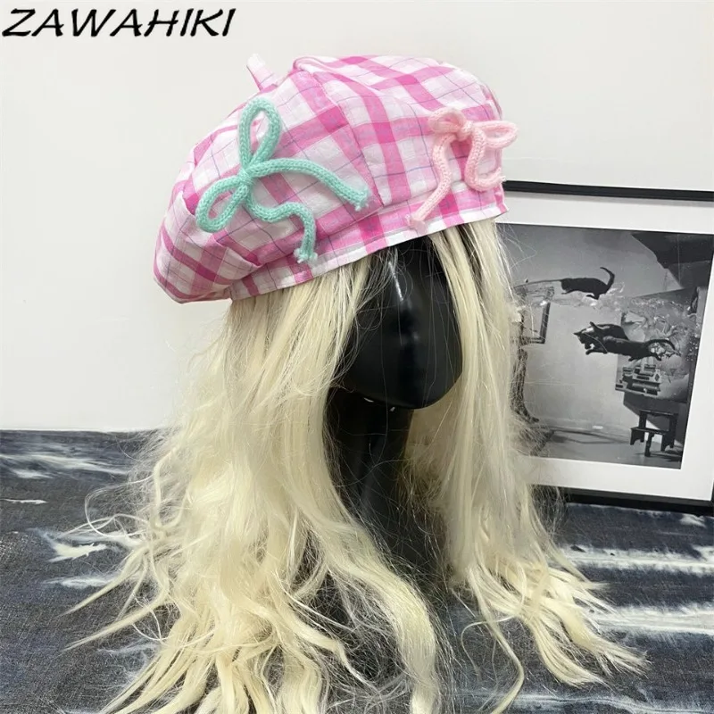 Y2k милые береты женские клетчатые банты лоскутные Boinas Para Mujer корейская кепка контрастного цвета милый консервативный офисный женский модный берет
Y2k милые береты женские клетчатые банты лоскутные Boinas Para Mujer корейская кепка контрастного цвета милый консервативный офисный женский модный берет