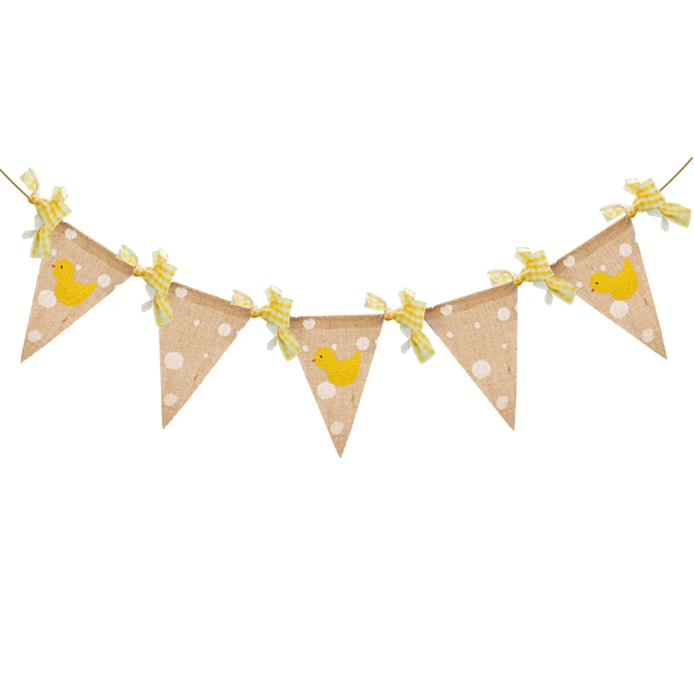 Flower Garlands Little Yellow Duck Pulls The Flag Kindergarten Party Bunting Banner
Flower Garlands Little Yellow Duck Pulls The Flag Kindergarten Party Bunting Banner