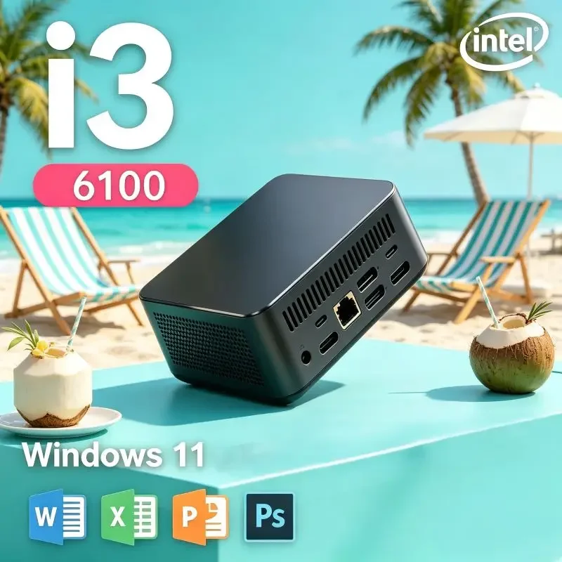 Travel-friendly Mini PC, Core I3 6100, 16GB SSD, Win11 , Reliable WiFi6 and 4K Function, Flexible to Apply in Home and Business
Travel-friendly Mini PC, Core I3 6100, 16GB SSD, Win11 , Reliable WiFi6 and 4K Function, Flexible to Apply in Home and Business