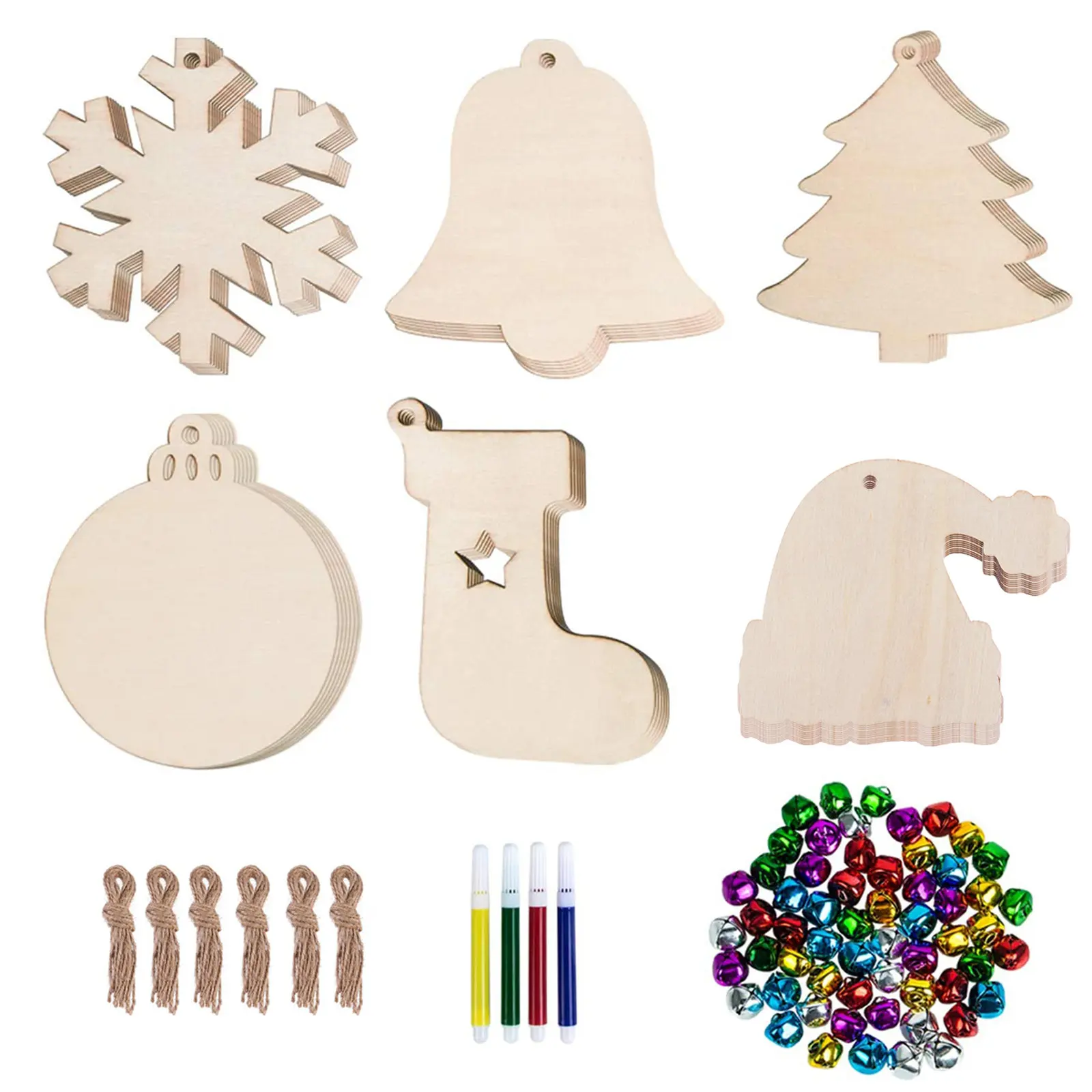 114Pcs DIY Wood Craft Kit Christmas Theme Blank Wood Chip Decoration for Children Holiday Gift Wooden Tree Ornament Supplies
114Pcs DIY Wood Craft Kit Christmas Theme Blank Wood Chip Decoration for Children Holiday Gift Wooden Tree Ornament Supplies