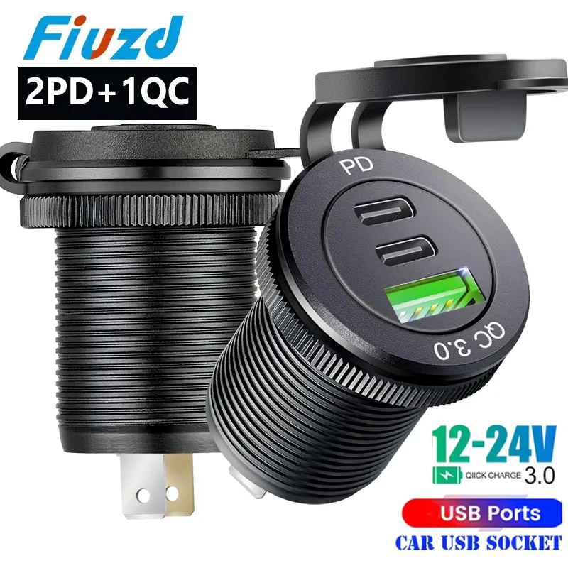 PD Car Socket usb Charger for 12V/24V Car Power for Marine Boat Motorcycle Usb socket in the car Quick Charge
PD Car Socket usb Charger for 12V/24V Car Power for Marine Boat Motorcycle Usb socket in the car Quick Charge