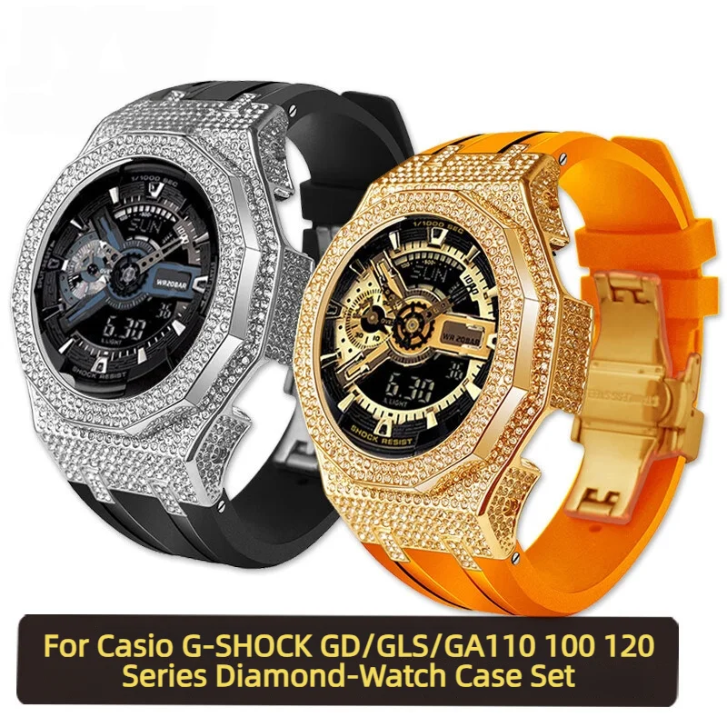 GA110 Diamond steel Case & Fluorine rubber Strap Kit For G-SHOCK Casio GA-110/100/120 AP Style Modified Watch Replacement Set
GA110 Diamond steel Case & Fluorine rubber Strap Kit For G-SHOCK Casio GA-110/100/120 AP Style Modified Watch Replacement Set