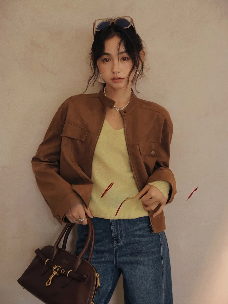 Vintage Squirrel Miss ort Women's Jaet Versatile Suede Outerwear Autumn Faion Warm Polyester Fiber Ladies Coat
Vintage Squirrel Miss ort Women's Jaet Versatile Suede Outerwear Autumn Faion Warm Polyester Fiber Ladies Coat