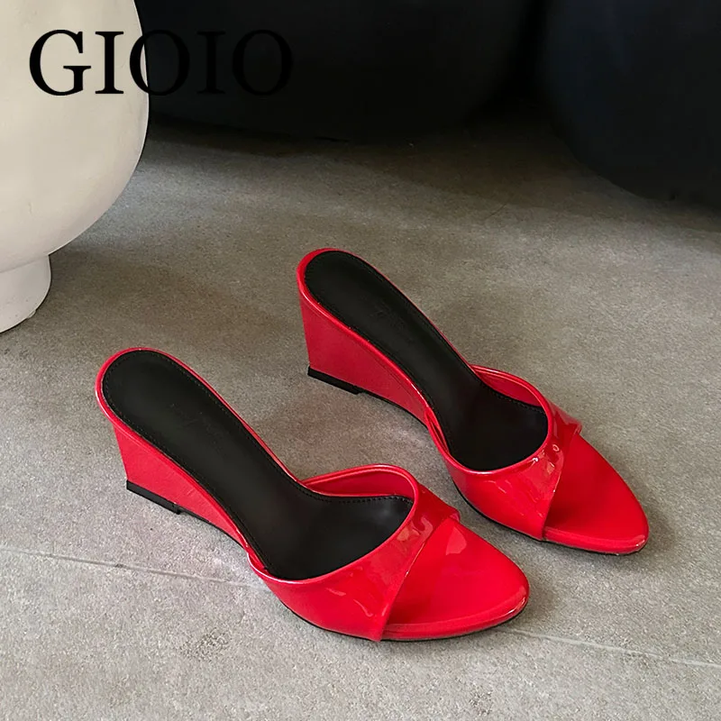 Red Women Wedges Heeled Sandals Slides Footwear Fashion Pointed Shallow Ladies Heeled Wedges Sandals Slippers Shoes Female Pumps
Red Women Wedges Heeled Sandals Slides Footwear Fashion Pointed Shallow Ladies Heeled Wedges Sandals Slippers Shoes Female Pumps