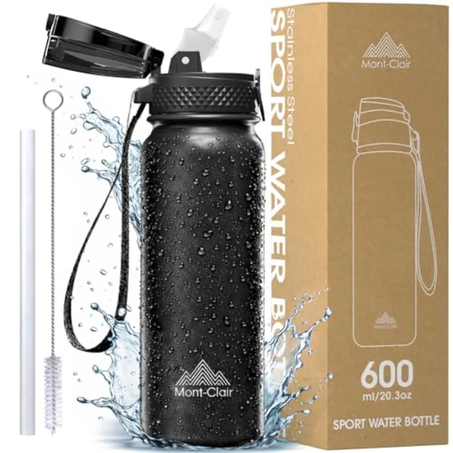 Sport Water Bottle - 20oz Insulated Stainless Steel Water Bottle with Straw - Patented Leak-Proof Lid, BPA FREE, For Sports, Gy
Sport Water Bottle - 20oz Insulated Stainless Steel Water Bottle with Straw - Patented Leak-Proof Lid, BPA FREE, For Sports, Gy