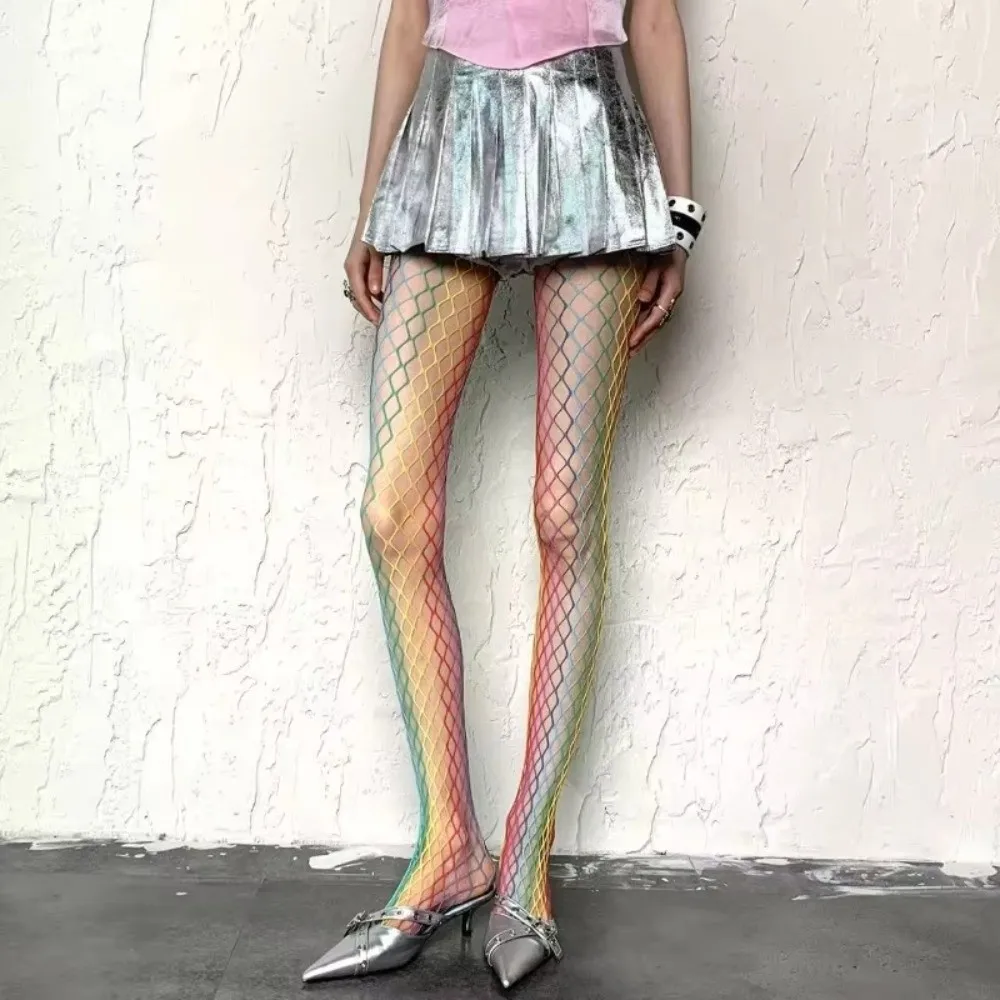 Cool Y2K Rainbow Fishnet Stockings Dopamine Colorful Hollowed Out Pantyhose Stretch Large Mesh Sexy Mesh Stockings Girls
Cool Y2K Rainbow Fishnet Stockings Dopamine Colorful Hollowed Out Pantyhose Stretch Large Mesh Sexy Mesh Stockings Girls