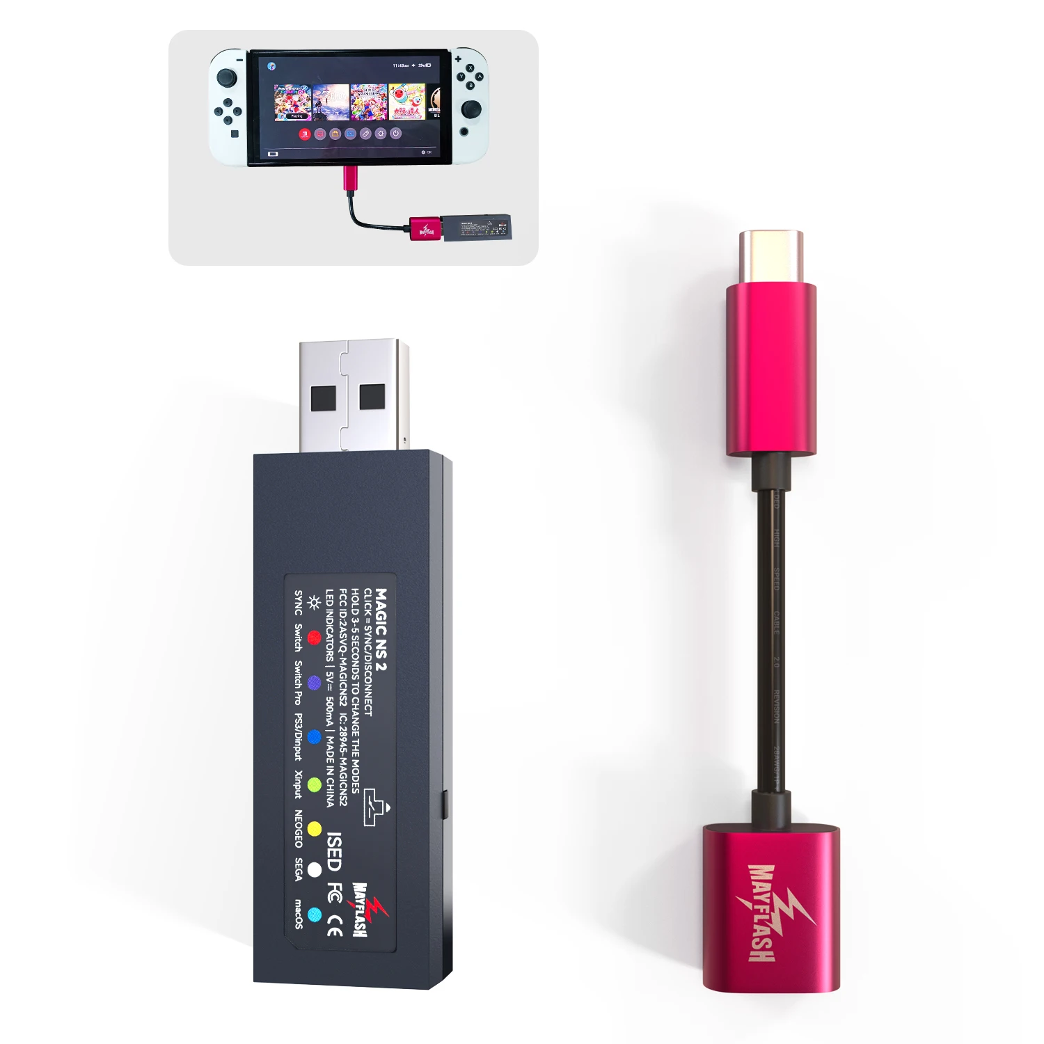 MAYFLASH Magic NS 2 Wireless USB Adapter for S witch/ 2, Windows/Raspberry Pi Compatible with Xb Series X/ S, PS5 Controller
MAYFLASH Magic NS 2 Wireless USB Adapter for S witch/ 2, Windows/Raspberry Pi Compatible with Xb Series X/ S, PS5 Controller