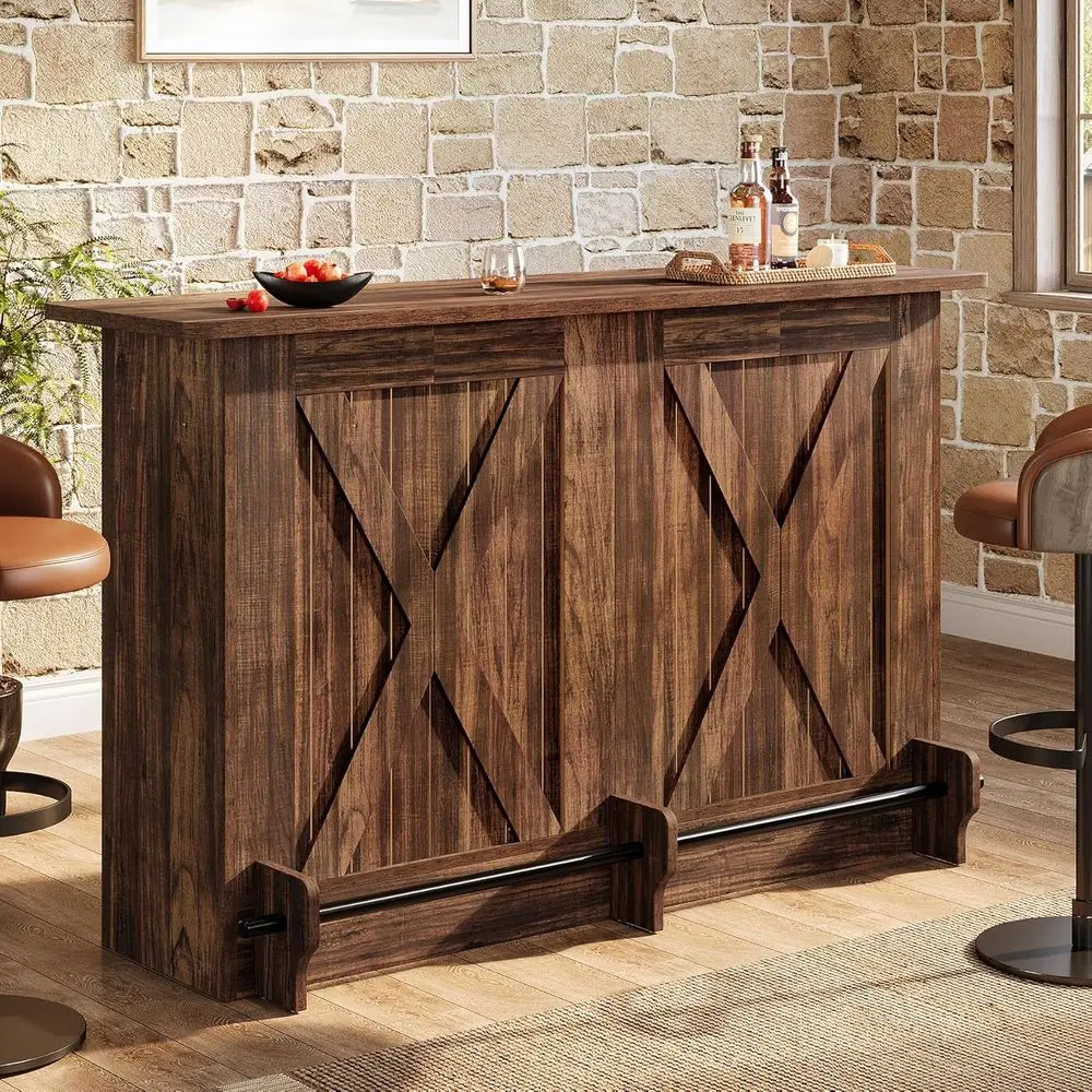 63 Two-Tier Bar Table with Footrest, Ideal for Home Kitchen, Dining Room, or Living Room, Large Capacity Liquor Storage Cabinet
63 Two-Tier Bar Table with Footrest, Ideal for Home Kitchen, Dining Room, or Living Room, Large Capacity Liquor Storage Cabinet