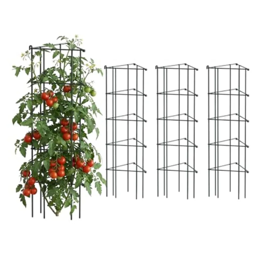 Garden pots use rust-resistant steel black 3-panel triangular tomato cage with 11.5-inch width and 4-pack value
Garden pots use rust-resistant steel black 3-panel triangular tomato cage with 11.5-inch width and 4-pack value