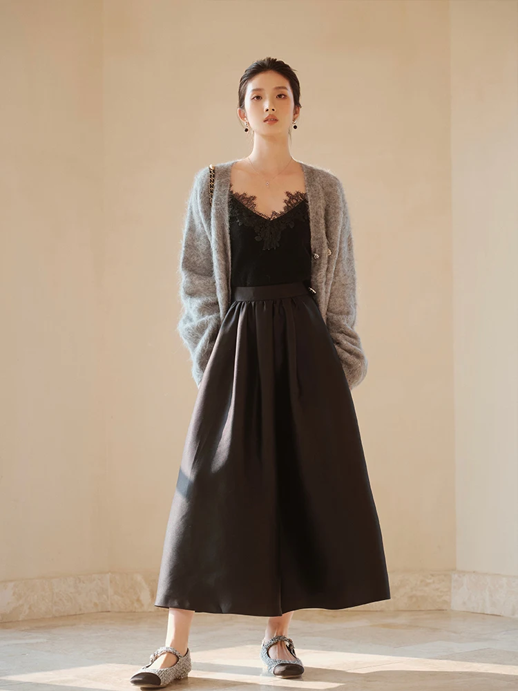 ChillCozy Coventry Lustrous Satin Single-Sided Silk Pleated Mid-Length A-Line f Skirt High Waist Simple Commute Sle
ChillCozy Coventry Lustrous Satin Single-Sided Silk Pleated Mid-Length A-Line f Skirt High Waist Simple Commute Sle
