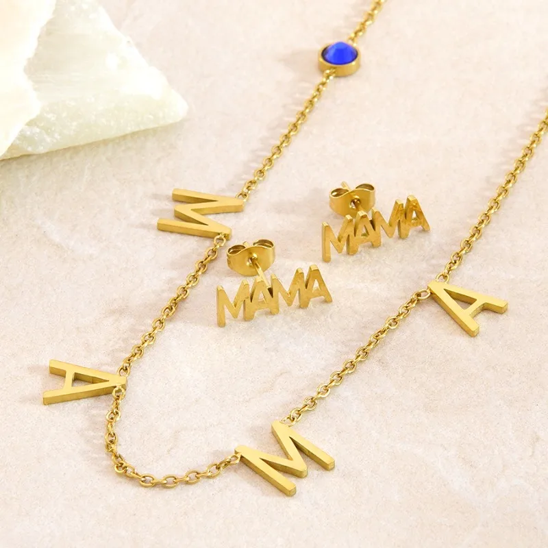 New Stainless Steel Letter Zircon Necklace Earrings Light Luxury High Sense Versatile Titanium Steel Necklace Set
New Stainless Steel Letter Zircon Necklace Earrings Light Luxury High Sense Versatile Titanium Steel Necklace Set