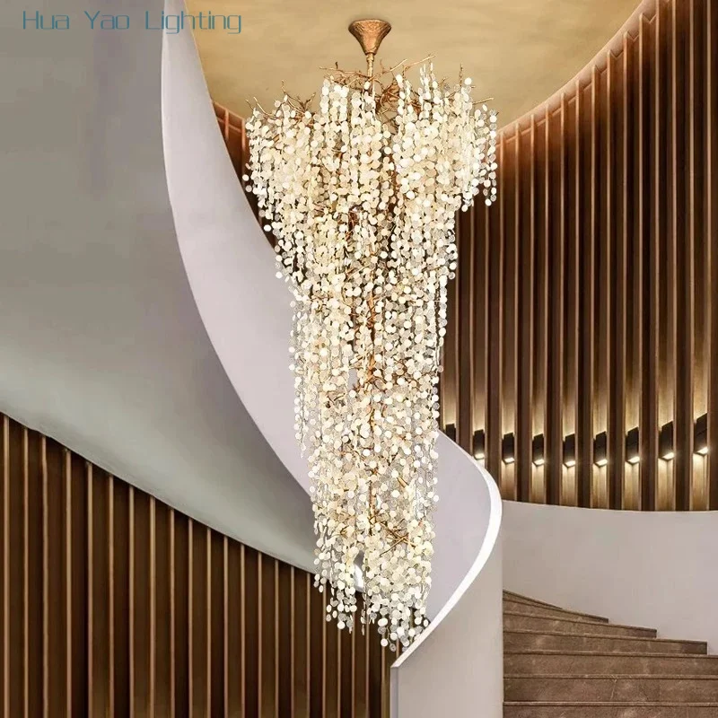 Luxury Copper Staircase Crystal Chandeliers, Large Crystal Branch Hanging Chandelier For High Ceiling Living Room Foyer Entryway
Luxury Copper Staircase Crystal Chandeliers, Large Crystal Branch Hanging Chandelier For High Ceiling Living Room Foyer Entryway