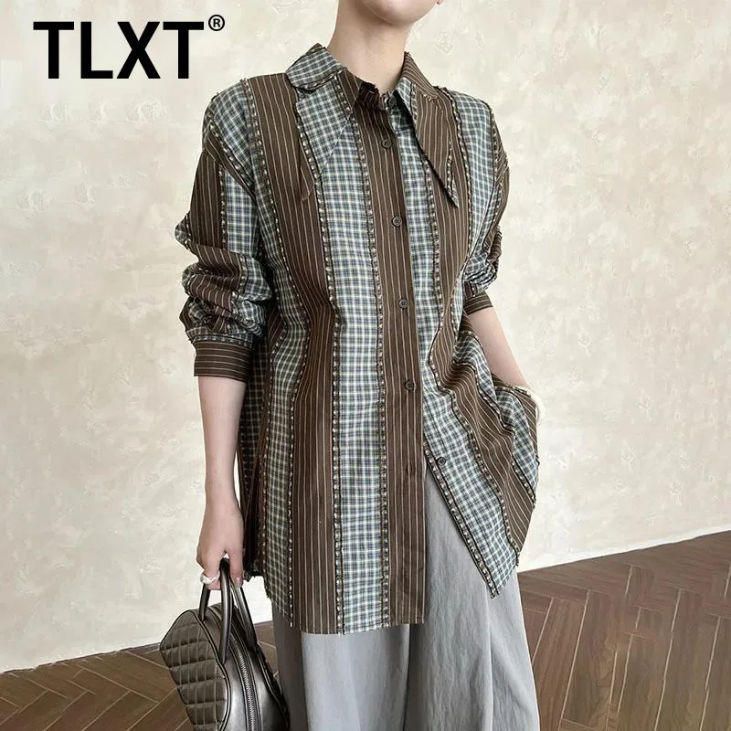 TLXT полосатые рубашки контрастного цвета, женские однобортные офисные женские свободные блузки с лацканами, модные топы, женские весенние новинки 2023 г.
TLXT полосатые рубашки контрастного цвета, женские однобортные офисные женские свободные блузки с лацканами, модные топы, женские весенние новинки 2023 г.