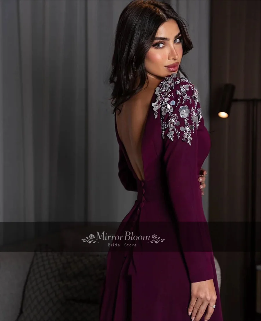 Customized Elegant Burgundy Backless Floor Length Formal Evening Party Prom Gown Dresses Women Long Sleeve Floral Beaded A-line
Customized Elegant Burgundy Backless Floor Length Formal Evening Party Prom Gown Dresses Women Long Sleeve Floral Beaded A-line
