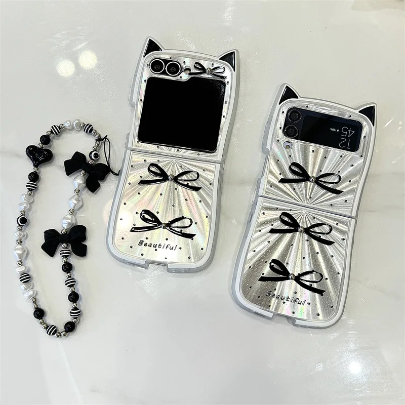 Cat Ear Bow Phone Case for Samsung Galaxy Z Flip 6 5 4 3 Protective Back Cover for ZFlip4 ZFlip5 ZFlip6 Case Shell
Cat Ear Bow Phone Case for Samsung Galaxy Z Flip 6 5 4 3 Protective Back Cover for ZFlip4 ZFlip5 ZFlip6 Case Shell