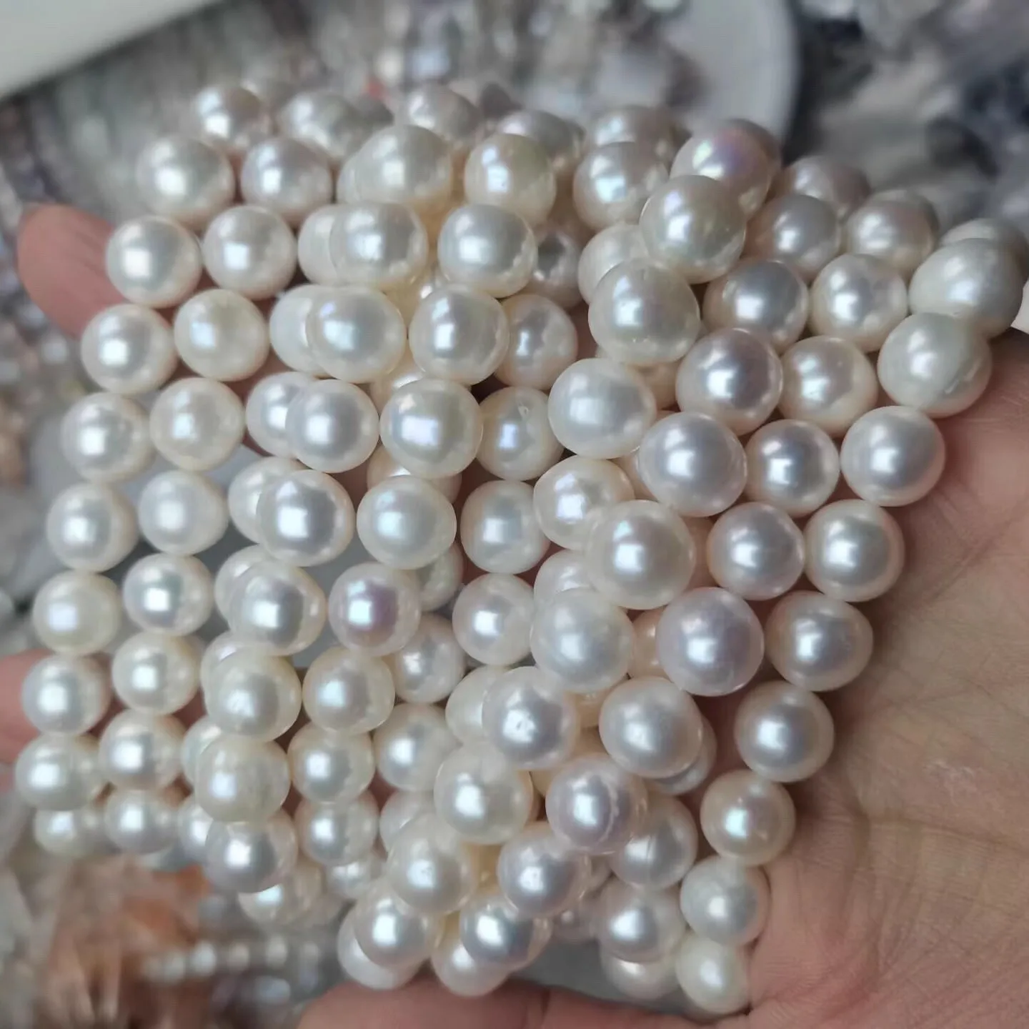 Classic Pearl Necklace AAA9-10mm Natural South Sea Pearl Necklace 925s-18inch
Classic Pearl Necklace AAA9-10mm Natural South Sea Pearl Necklace 925s-18inch