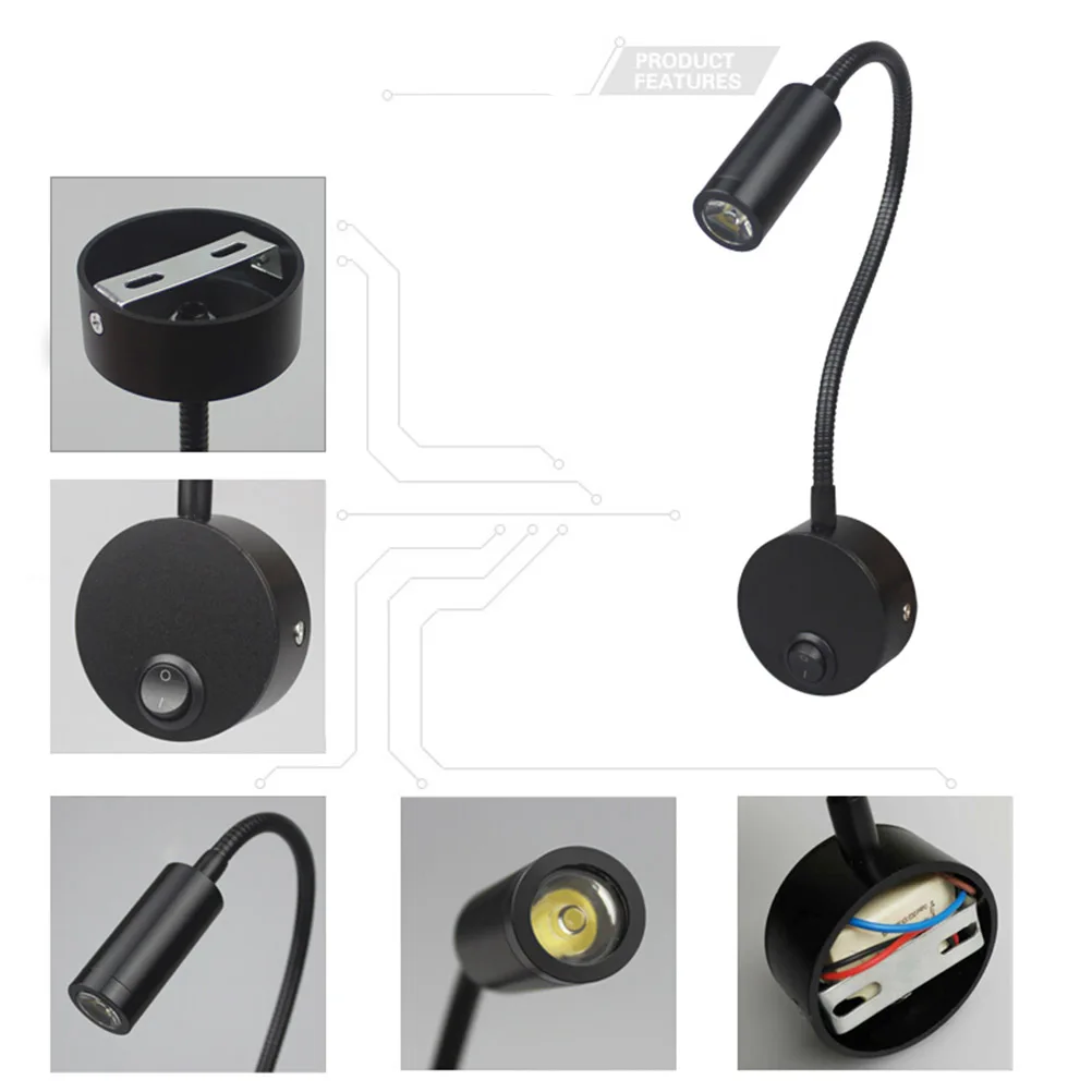 Flexible Desk Lamp Bedroom Gooseneck LED Work Light Wall Mounted Reading Night Light Brightness Low Power Small Size Abundant
Flexible Desk Lamp Bedroom Gooseneck LED Work Light Wall Mounted Reading Night Light Brightness Low Power Small Size Abundant