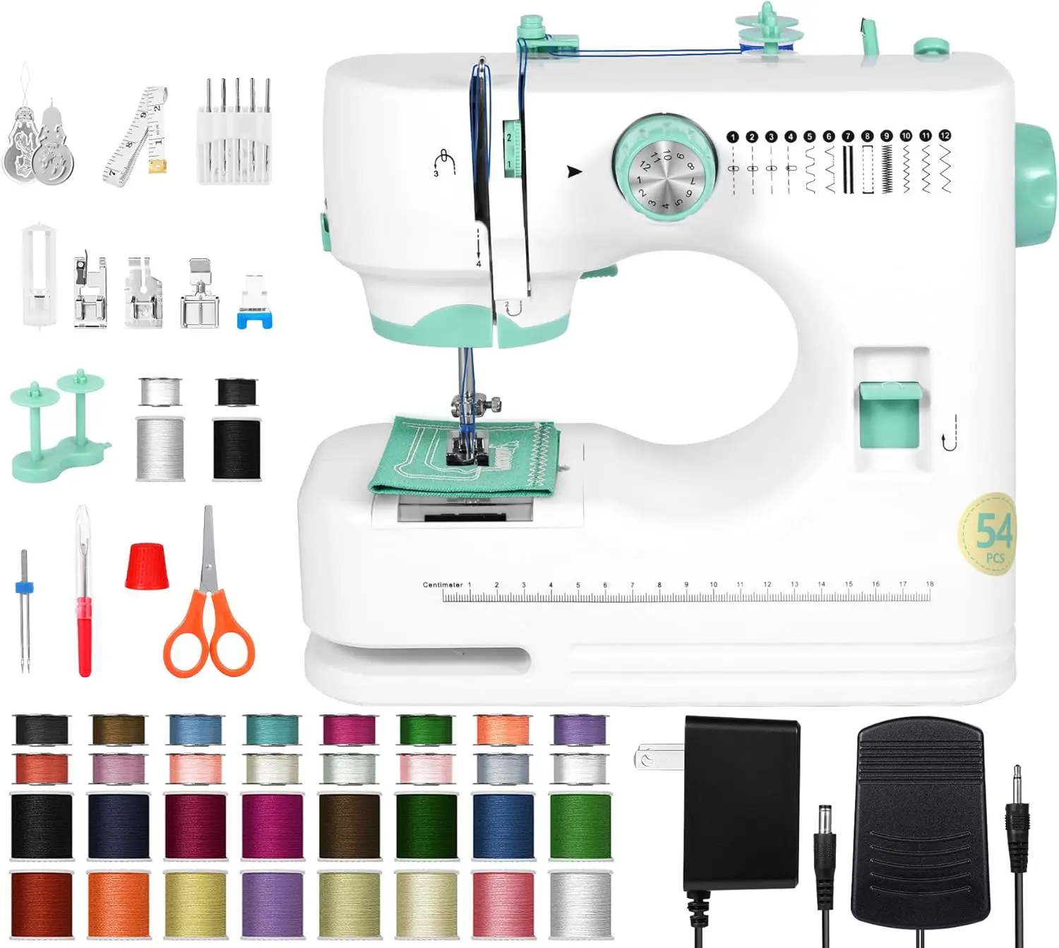 Sewing Machine for Beginners, 12 Stitches, Twin Needle, Portable, LED Light, Foot Pedal, Thread Kit
Sewing Machine for Beginners, 12 Stitches, Twin Needle, Portable, LED Light, Foot Pedal, Thread Kit