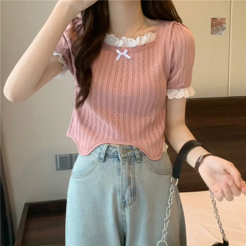 Summer Temperament Short Sleeve Trendy Casual Top Fairycore Bow Butterfly Pink T Shirt Pullover Streetwear Fashion Women Tee
Summer Temperament Short Sleeve Trendy Casual Top Fairycore Bow Butterfly Pink T Shirt Pullover Streetwear Fashion Women Tee