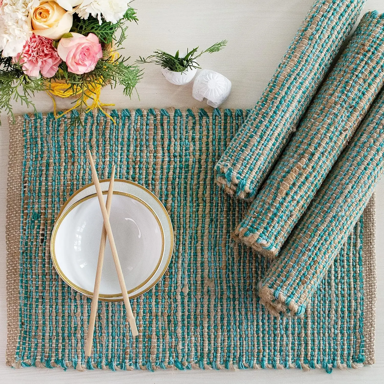 Rustic Handmade Jute Placemats Set of 4 – Boho Farmhouse Table Mats, 13x19 in, Eco-Friendly, Heat Resistant, Easy Care
Rustic Handmade Jute Placemats Set of 4 – Boho Farmhouse Table Mats, 13x19 in, Eco-Friendly, Heat Resistant, Easy Care