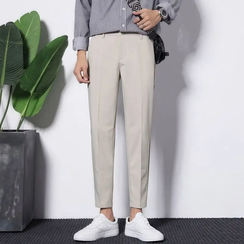 Ice Silk Slim Fit Cooling Business Men's 9 Cropped Suits Pants Chinese Homme Clothing Up Elegant Summer 2025 Male Suit Trousers
Ice Silk Slim Fit Cooling Business Men's 9 Cropped Suits Pants Chinese Homme Clothing Up Elegant Summer 2025 Male Suit Trousers