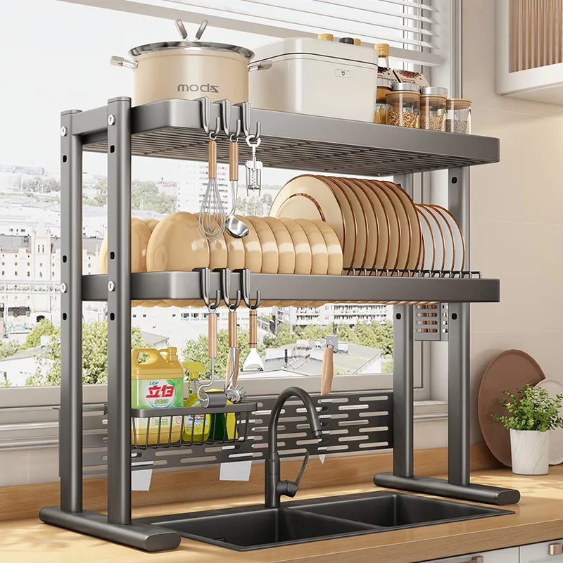 Over-Sink Dish Drying Rack Multi-Tier Kitchen Organizer Breathable and Draining Storage Shelf Space Saving Cutlery Holder
Over-Sink Dish Drying Rack Multi-Tier Kitchen Organizer Breathable and Draining Storage Shelf Space Saving Cutlery Holder