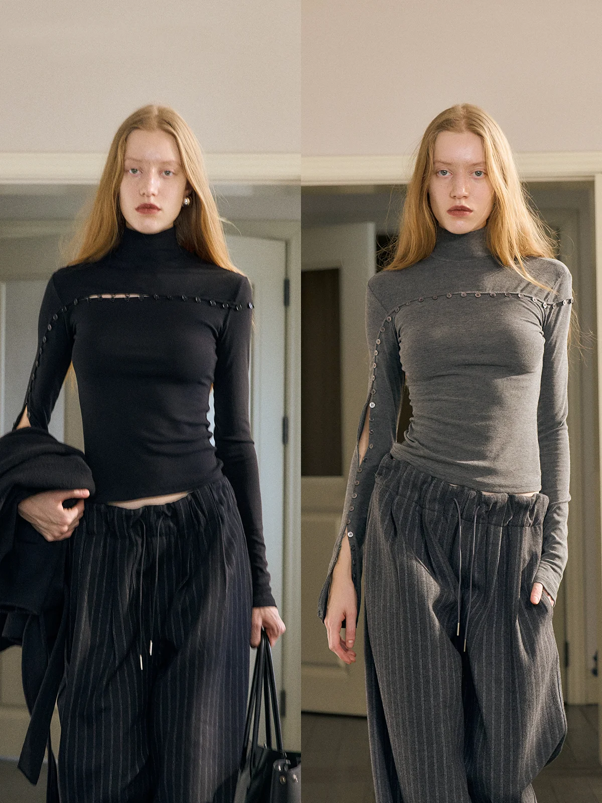 a Kind Ego Original Design High Collar oulder Bared Button up Slim Fit Women's Top Casual Sle Long Sve T-irt
a Kind Ego Original Design High Collar oulder Bared Button up Slim Fit Women's Top Casual Sle Long Sve T-irt