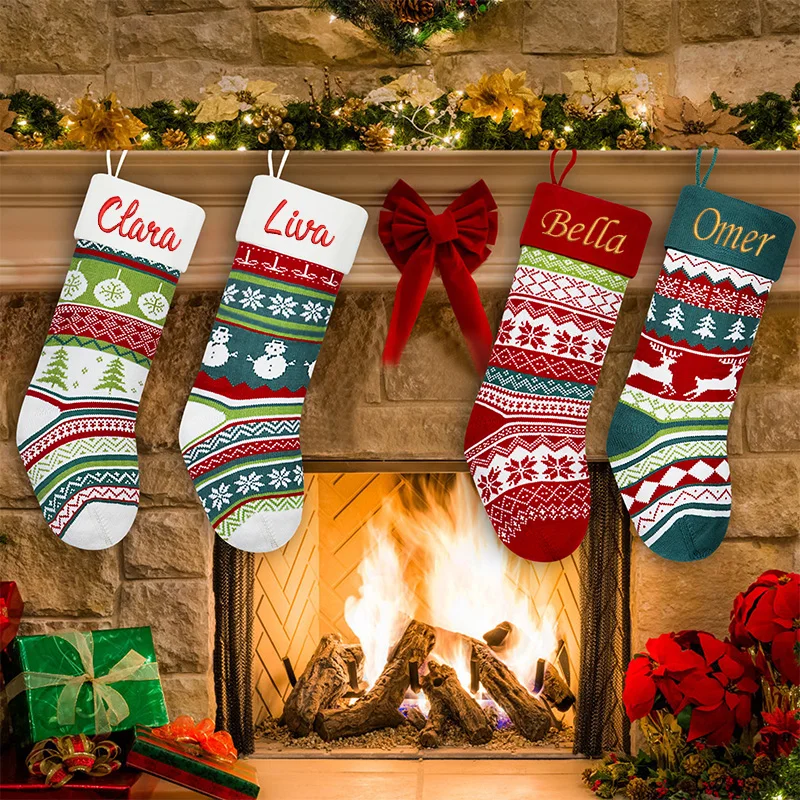 Personalized New Christmas Socks Candy Knitted Bag Woolen Gift Bag Scene Layout Holiday Christmas Decorative Socks
Personalized New Christmas Socks Candy Knitted Bag Woolen Gift Bag Scene Layout Holiday Christmas Decorative Socks