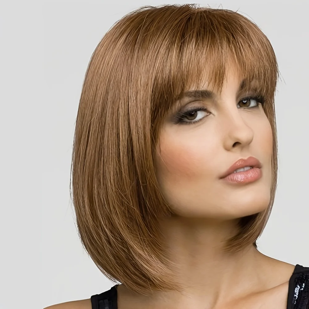 Женский модный парик из натурального синтетического волокна, короткий, кудрявый, коричневый, в стиле BOBO, с синтетической челкой, подходит для повседневной носки
Женский модный парик из натурального синтетического волокна, короткий, кудрявый, коричневый, в стиле BOBO, с синтетической челкой, подходит для повседневной носки