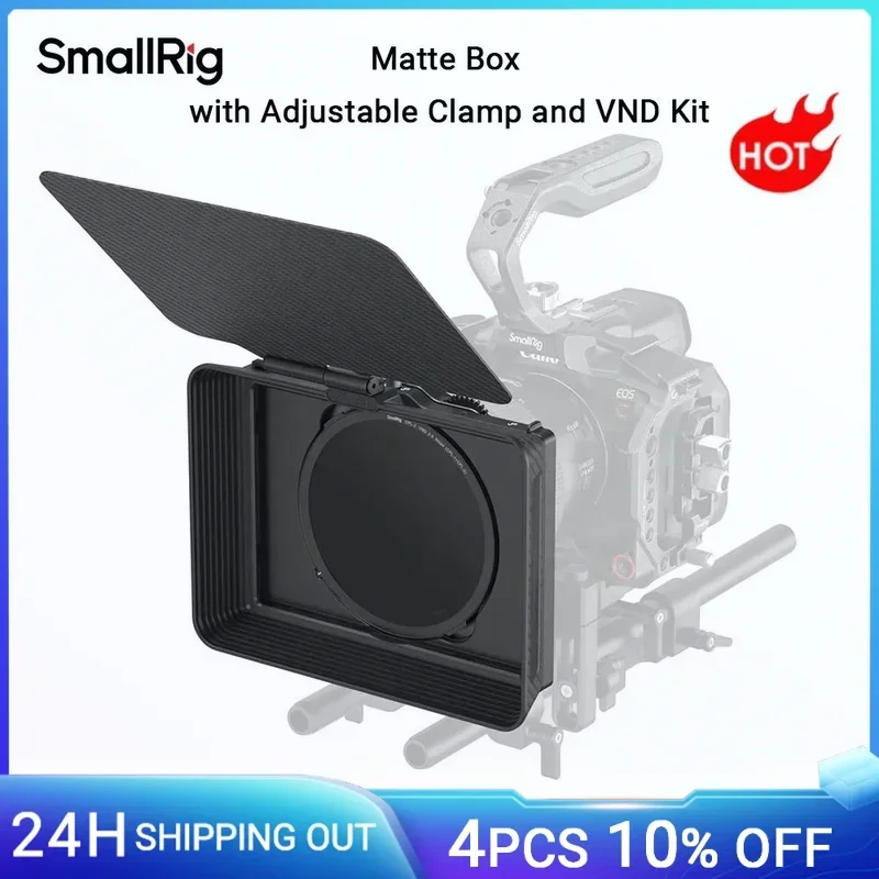 SmallRig Matte Box with Adjustable Clamp and VND Kit w Top Flag Lens Hood, for Mirrorless DSLR Cameras, 67-82mm Adjustable -4411
SmallRig Matte Box with Adjustable Clamp and VND Kit w Top Flag Lens Hood, for Mirrorless DSLR Cameras, 67-82mm Adjustable -4411