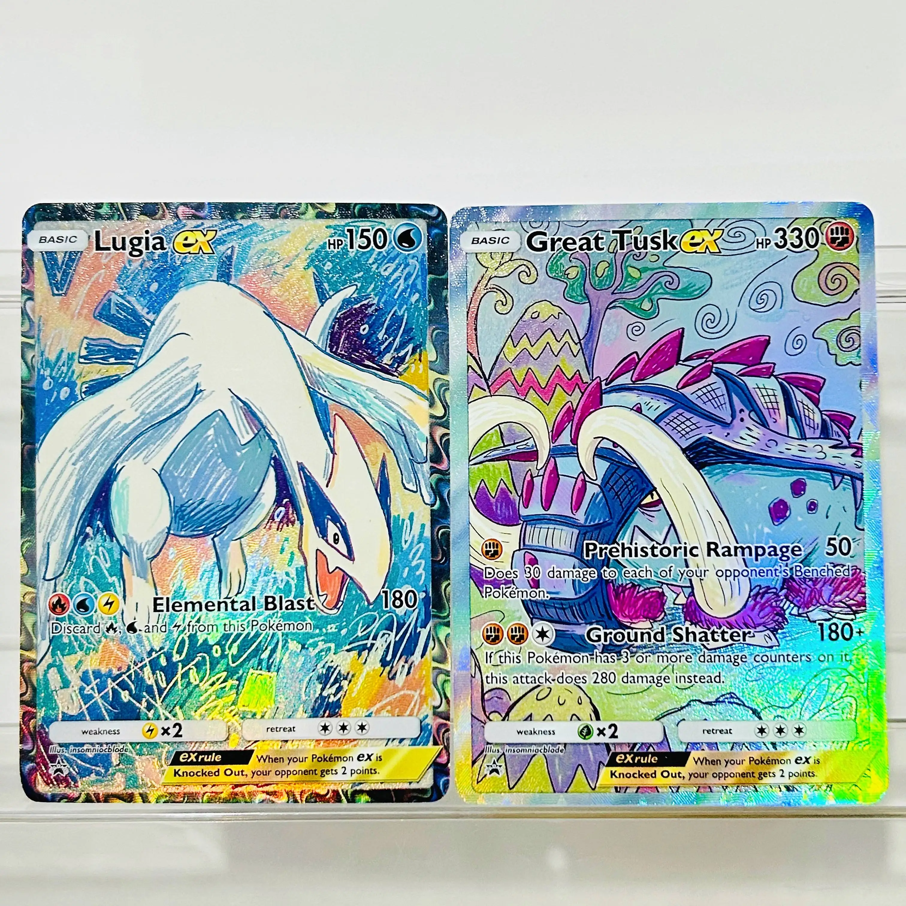Pokemon 2Pcs Lugia Great Tusk DIY Holographic Foil Texture Cards, Perfect Condition Premium Anime Collection Card
Pokemon 2Pcs Lugia Great Tusk DIY Holographic Foil Texture Cards, Perfect Condition Premium Anime Collection Card