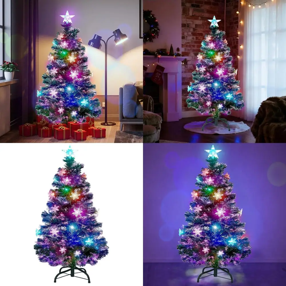 5-Foot Pre-Lit Multicolor LED Optical Fiber Christmas Tree with Snowflakes and Star Topper for Holiday Decor
5-Foot Pre-Lit Multicolor LED Optical Fiber Christmas Tree with Snowflakes and Star Topper for Holiday Decor