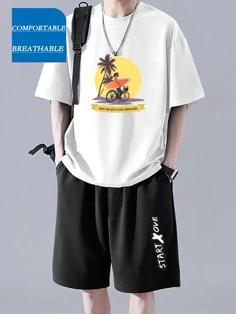 Mens Stylish Summer Sports T-shirt Set Ice Silk Fabric Lightweight Thin Quick Dry Comfortable Short Sleeve Daily Wear Outfit
Mens Stylish Summer Sports T-shirt Set Ice Silk Fabric Lightweight Thin Quick Dry Comfortable Short Sleeve Daily Wear Outfit