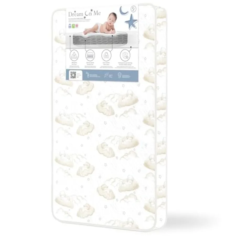 Twilight 5" 88 Coil Inner Spring Crib and Toddler Mattress Brown Cloud Greenguard Gold and BSA Certified Waterproof and Stain-R
Twilight 5" 88 Coil Inner Spring Crib and Toddler Mattress Brown Cloud Greenguard Gold and BSA Certified Waterproof and Stain-R