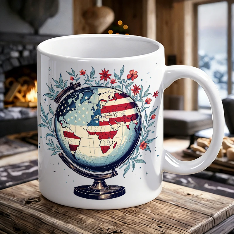 Patriotic Globe Ceramic Mug USA Flag Coffee Cup, milk cup, office cup, gift for friends, fade-resistant
Patriotic Globe Ceramic Mug USA Flag Coffee Cup, milk cup, office cup, gift for friends, fade-resistant