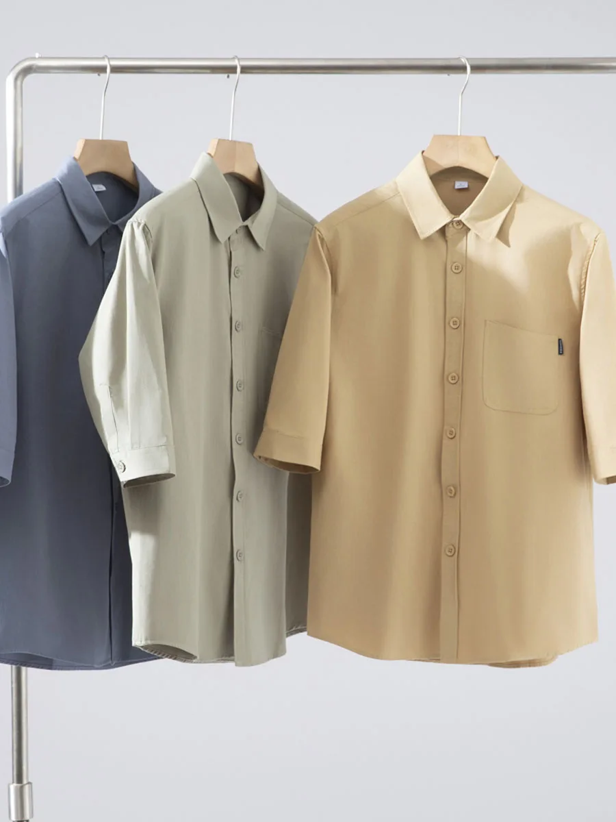 100% Cotton Business Casual Shirt Men's Summer Short Sleeve Sweat Absorbent Pocket Design Turn-down Collar Mid-length Sleeve
100% Cotton Business Casual Shirt Men's Summer Short Sleeve Sweat Absorbent Pocket Design Turn-down Collar Mid-length Sleeve