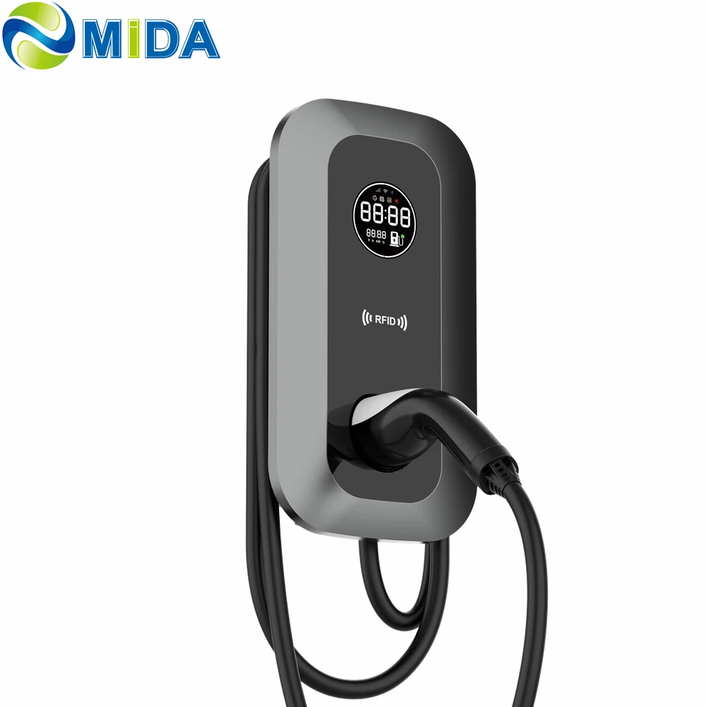 EV Charger Station 7kW 11kW 22kW With 4 Inch OLED Screen Type 2 Cable for Electric Vehicles
EV Charger Station 7kW 11kW 22kW With 4 Inch OLED Screen Type 2 Cable for Electric Vehicles