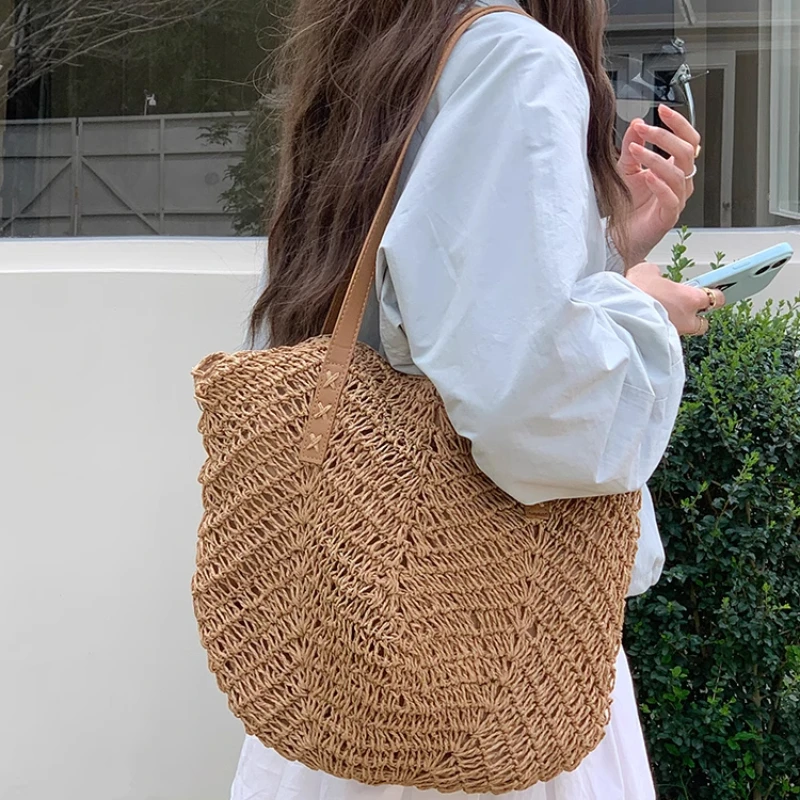 Straw Woven Shoulder Bags for Women Beach Vacation Large Capacity Ladies Tote Handbags Summer Fashion Female Travel Shopping Bag
Straw Woven Shoulder Bags for Women Beach Vacation Large Capacity Ladies Tote Handbags Summer Fashion Female Travel Shopping Bag