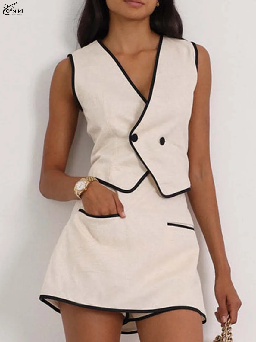 Oymimi Fashion Khaki Patchwork Woman 2 Piece Set Outfit Elegant Cotton Sleeveless Button Tank Tops And Pockets Mini Skirts Sets
Oymimi Fashion Khaki Patchwork Woman 2 Piece Set Outfit Elegant Cotton Sleeveless Button Tank Tops And Pockets Mini Skirts Sets