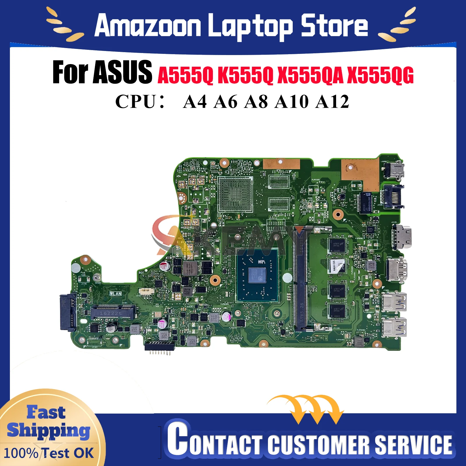 X555QA Laptop Motherboard For ASUS VivoBook A555Q K555Q X555QA X555QG X555Q Mainboard W/ A4 A6 A8 A10 A12 CPU tests OK fast ship
X555QA Laptop Motherboard For ASUS VivoBook A555Q K555Q X555QA X555QG X555Q Mainboard W/ A4 A6 A8 A10 A12 CPU tests OK fast ship