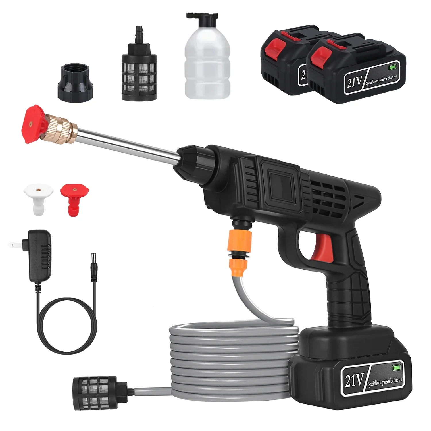 Cordless Pressure Washer 400PSI, 300W Portable Power Washer with 2 Nozzles & Foam Bottle, 1200mAh Rechargeable Battery for Car B
Cordless Pressure Washer 400PSI, 300W Portable Power Washer with 2 Nozzles & Foam Bottle, 1200mAh Rechargeable Battery for Car B