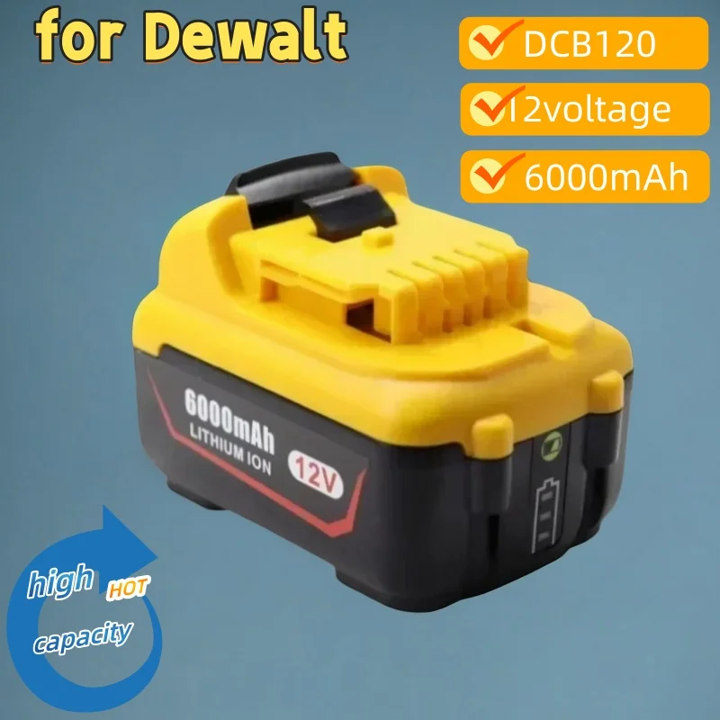 12V 6.0Ah Cordless Rechargeable Lithium Ion Battery Compatible with Dewalt DCB120 DW089LG DCD701F2 Long-Lasting Replacement
12V 6.0Ah Cordless Rechargeable Lithium Ion Battery Compatible with Dewalt DCB120 DW089LG DCD701F2 Long-Lasting Replacement