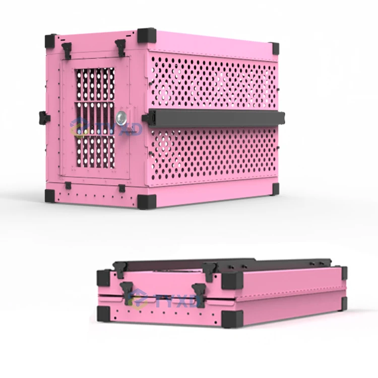 Aluminium Pink Heavy Duty Airline Approved Stackable Pet Cage Carrier Large Dog Travel Kennel Fancy Folding Dog Crate
Aluminium Pink Heavy Duty Airline Approved Stackable Pet Cage Carrier Large Dog Travel Kennel Fancy Folding Dog Crate
