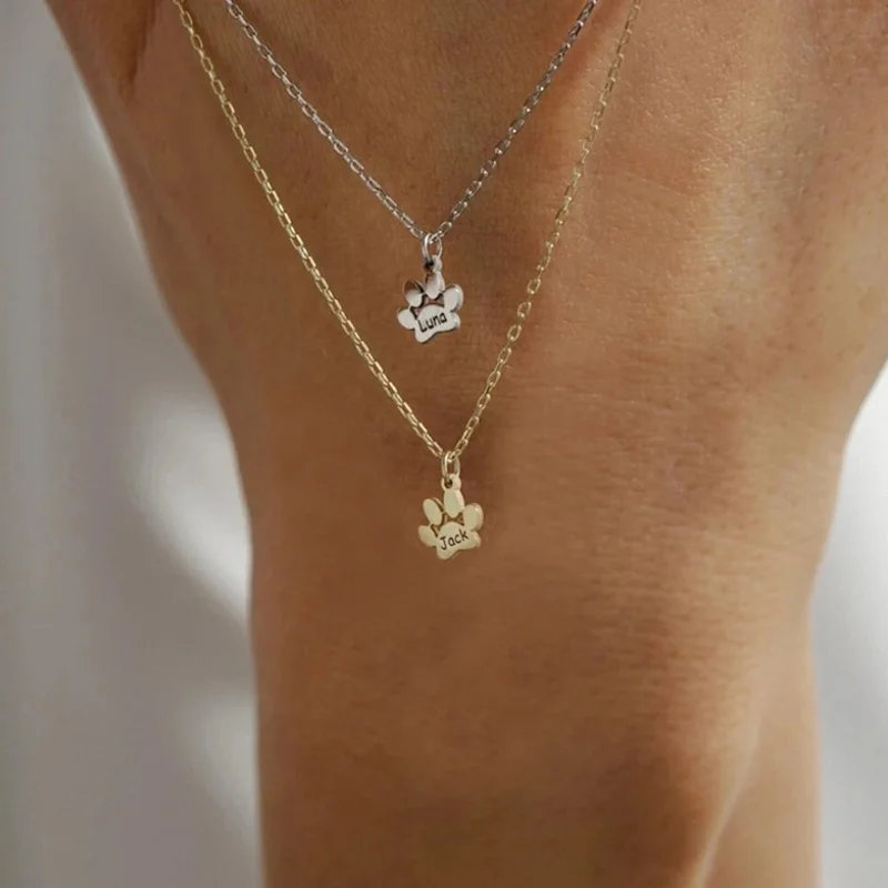 Custom Stainless Steel Engraving Name Dog Paw Pendant Necklace/Family/Couple/Good Friends, Women's Fashion Jewelry Necklace
Custom Stainless Steel Engraving Name Dog Paw Pendant Necklace/Family/Couple/Good Friends, Women's Fashion Jewelry Necklace
