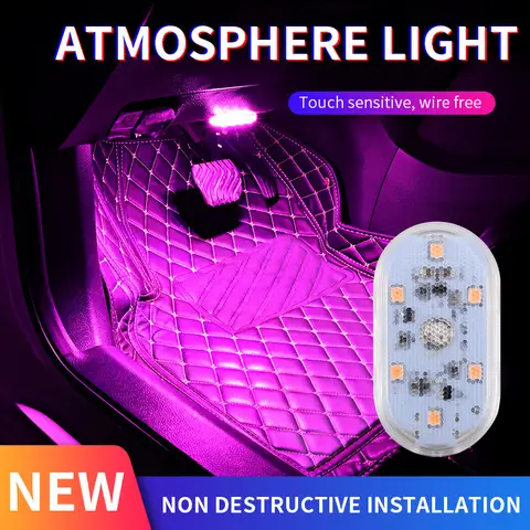 1Pcs LED Car Mini Touch Light Car Roof Magnet Camper Car Interior Lighting USB Charging Portable Auto Roof Reading Night Lamp