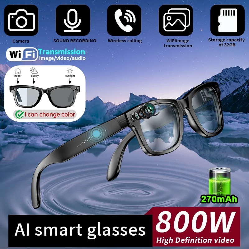 LIGE Smart Glasses Take Pictures 800W Video Recording Bluetooth Music Call AI Q&A Intelligent Translation Waterproof Sunglasses
LIGE Smart Glasses Take Pictures 800W Video Recording Bluetooth Music Call AI Q&A Intelligent Translation Waterproof Sunglasses