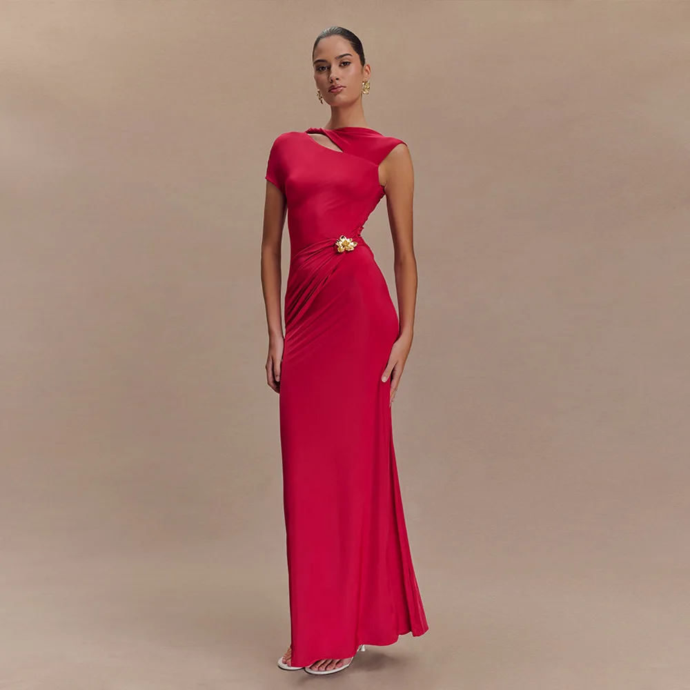 Women's spring and summer new long dress, elegant slim-fitting short-sleeved backless sexy solid color dress, sexy temperament e
Women's spring and summer new long dress, elegant slim-fitting short-sleeved backless sexy solid color dress, sexy temperament e